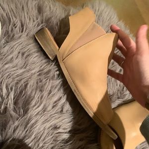 leather open toed ankle booties